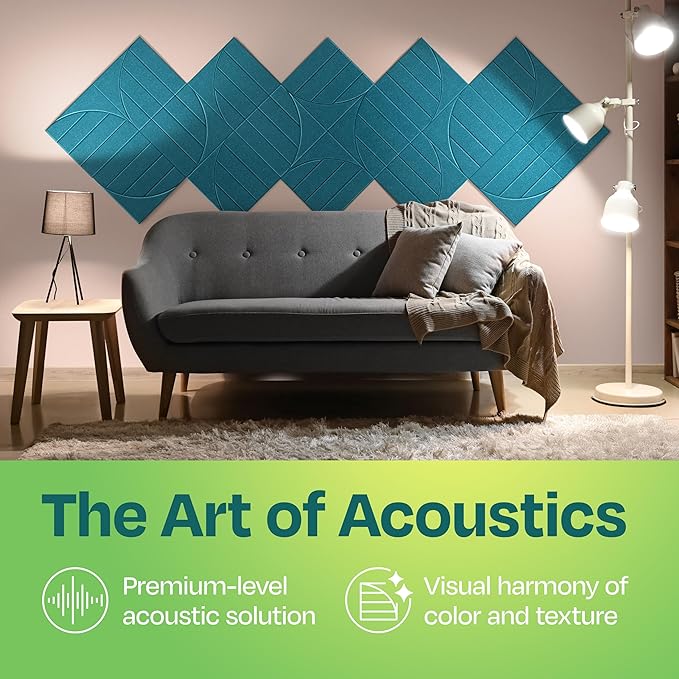 Acoustic Panels 12-Pack Soundproof Wall Panels 12"x12"x0.4" Decorative Sound - Image 2