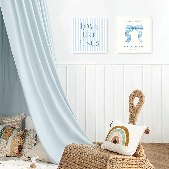 LARTSFRO Coquette Blue Bow Jesus Wall Art Decor Posters, Light Blue Bow - Image 5