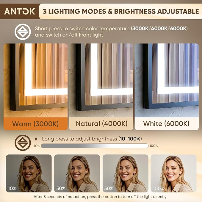 Antok 24X32 LED Bathroom Mirror - Image 7