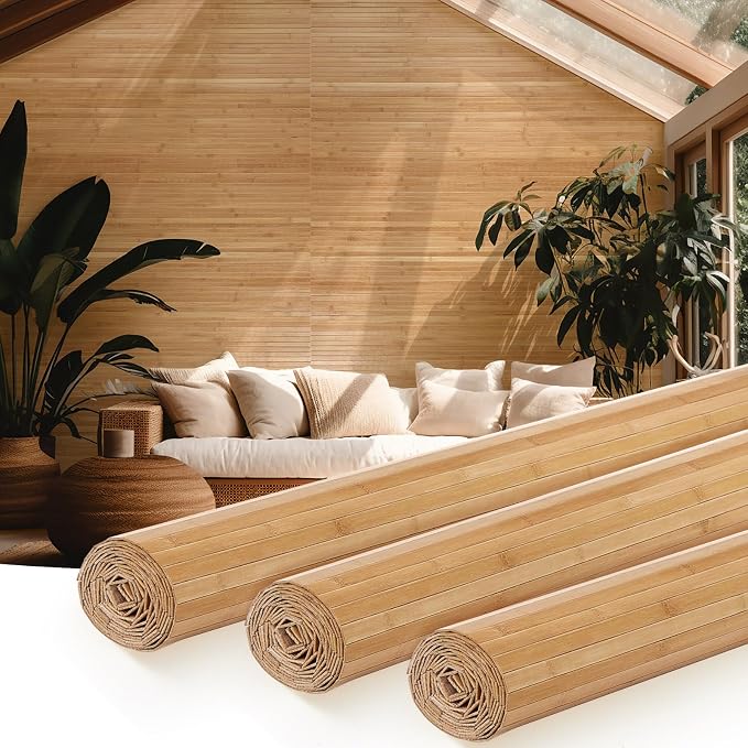 Juexica 3 Pcs Natural Bamboo Wall Panel by Juexica