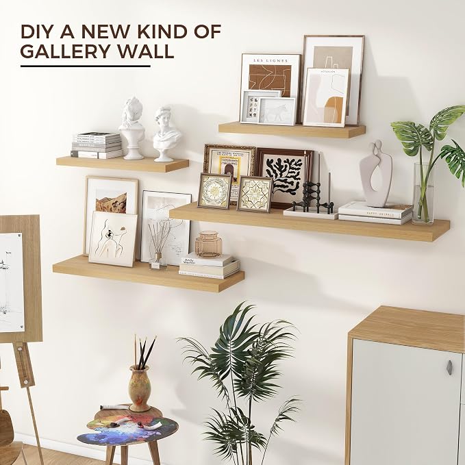 Venusmiles Floating Shelves for Wall 24 inch Long, Engineered Wood Wall Shelves - Image 3