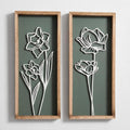 3D Floral Green Wall Art Lightweight, Wooden Ready-to-Hang Boho Framed Wall Art by TideandTales