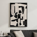 Framed Neutral Abstract Wall Art, Modern Black and Beige Canvas Prints by Cuspin
