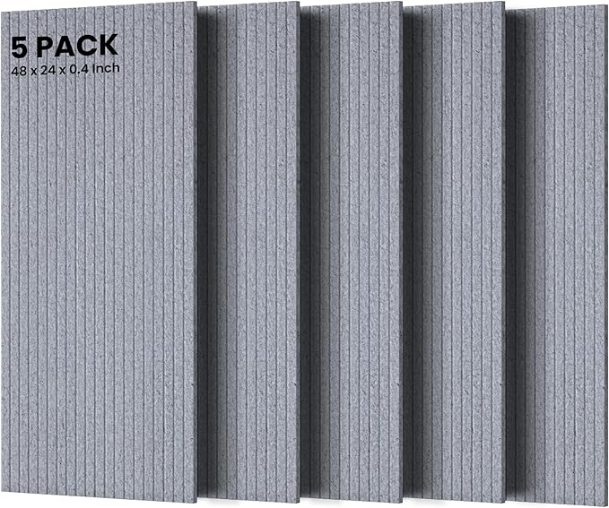 5 Pack Acoustic Panels, 47.2 x 23.6 x 0.35 Inch Sound Proof Panels by TO-TH