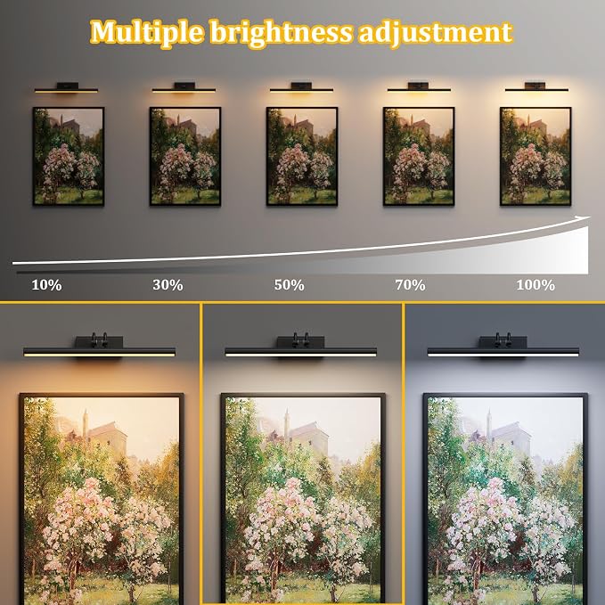 Battery Operated Picture Light for Wall, Wall Light for Living Room, 4000 mAh - Image 3
