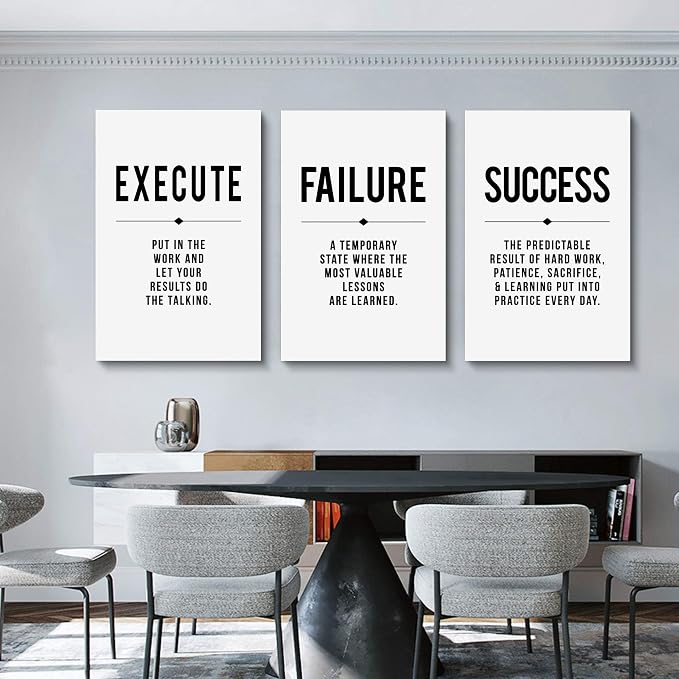 Framed Canvas Wall Art Success Quote, Office Wall Art, Positive Motivational - Image 6
