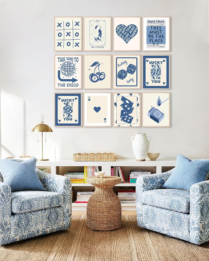 KBKBART 12pcs Blue Lucky Poster - Image 4