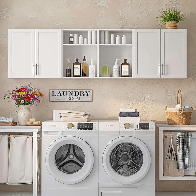 Furnaza Wall Cabinets for Laundry Room, Shaker Wall Mounted Kitchen Cabinets - Image 5