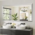 72x36 Inch Brushed Silver Bathroom Mirror by Briivuemodernmirrors