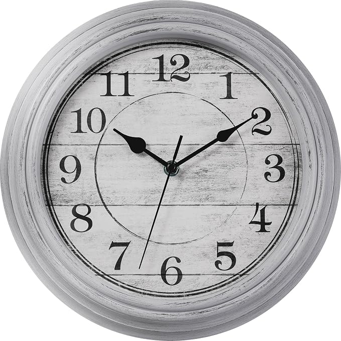 Wall Clock, 12 Inch Kitchen Decorative Wall Clock, Silent Wall Cocks Battery by HYLANDA