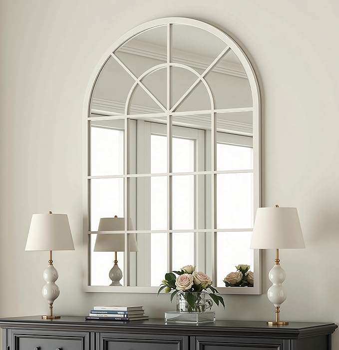Arch Wall Mirror Mounted Decorative, Arched Window Pane Mirror by YourSpacePerfectlyReflected