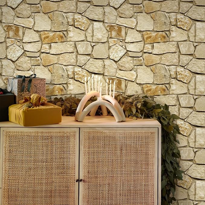 COMSTICKC 3D Faux Stone Wall Panels Peel and Stick, DIY UrltraLight PVC Fake - Image 2