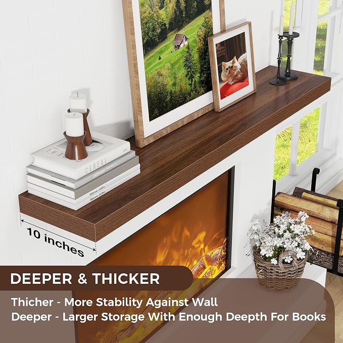 Floating Shelves for Wall 55 inch Long, Engineered Wood Large Wall Shelves - Image 4