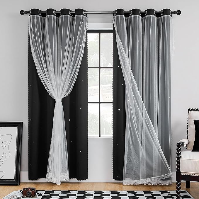 XiDi Room Darkening Curtains 84 inches Long, Unicorn Curtains by Addsomecolortolife