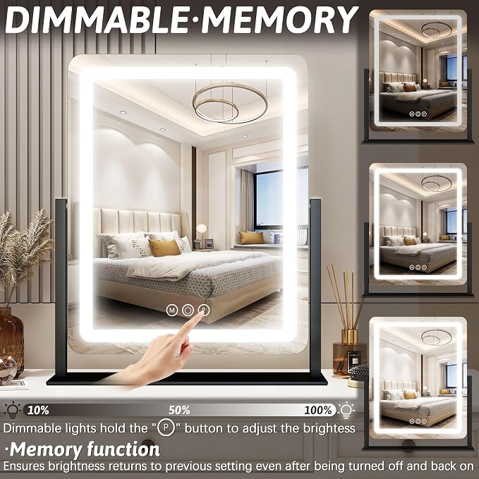 FENNIO Vanity Mirror with Lights 19"x22" - Image 3
