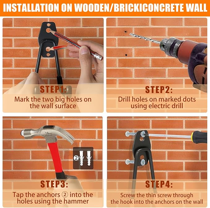 KOFANI Garage Hooks Heavy Duty, 12 Pack Anti-Slip Coating Garage Wall Storage - Image 5