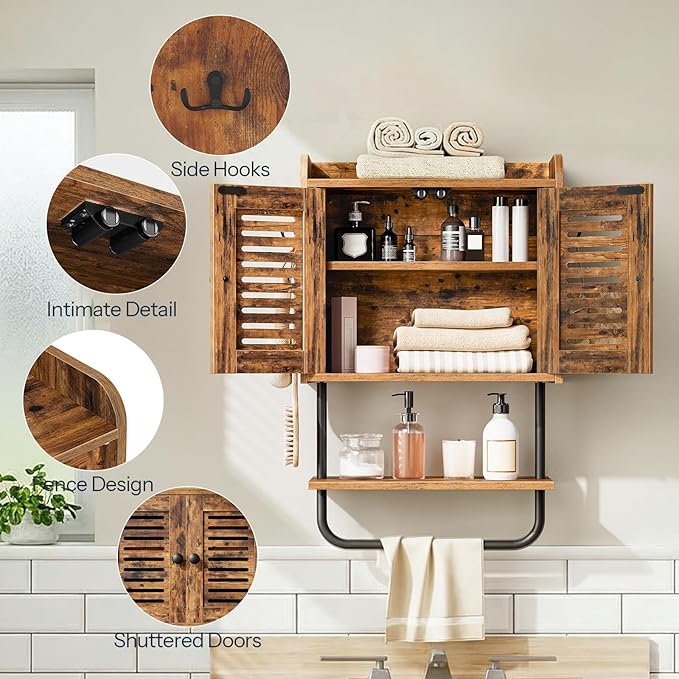HOOBRO Bathroom Wall Cabinet, Double Doors Medicine Cabinet - Image 5