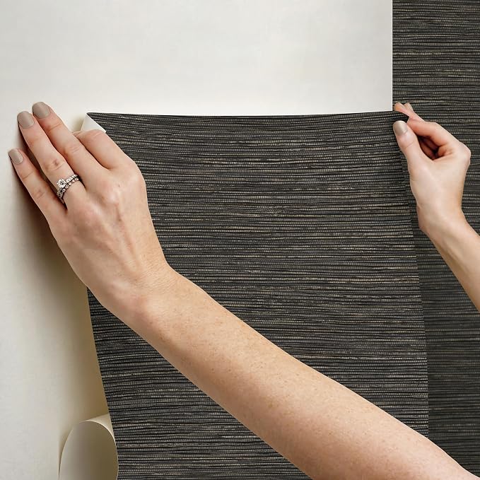 RoomMates Dimensional Grasscloth Peel and Stick Wallpaper, RMK12685PLW - Image 8