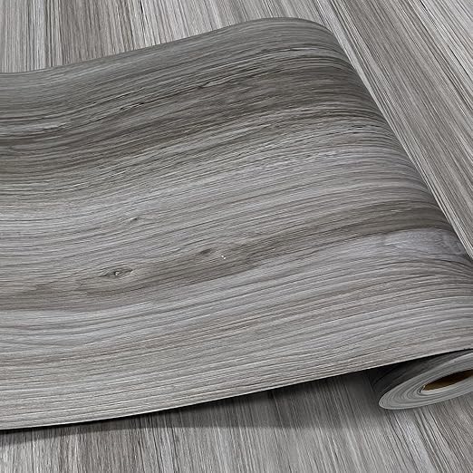 Wood Grain Peel and Stick Floor Tiles – 11.8” Width, Full Roll Length of 590" – by auxua