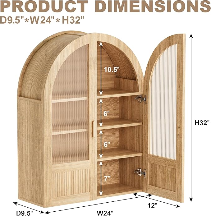 INNOD 4-Tier Arched Bathroom Wall Cabinet - Image 2