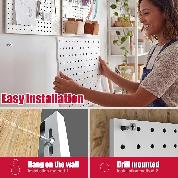 Spampur Peg Board, 4 Pack Metal PegBoard Organizer - Image 8