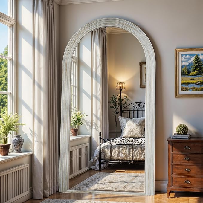 Antok Full Length Mirror 82"×44" Floor Mirror Standing Tall Mirror, Arched - Image 3