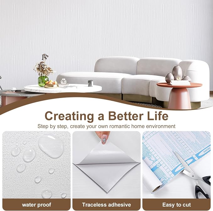 Sliver Grasscloth Peel and Stick Wallpaper Modern Grasscloth Wallpaper 15.7" x - Image 8