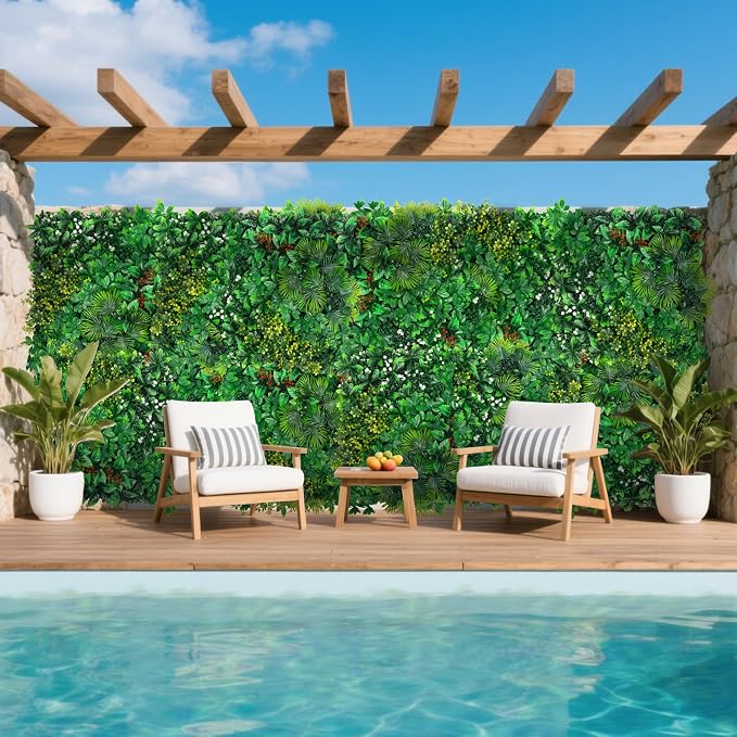 Yangrass Artificial Grass Wall Panels, Faux Greenery Privacy Fence Screen - Image 2