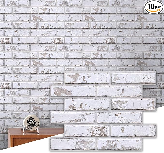 Commomy 3D Peel and Stick Brick, Ultralight Thin PVC Faux Brick Wall Panels by CommomyDecor