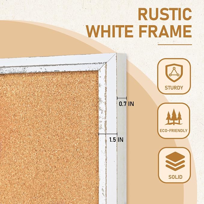 DOLLAR BOSS White Cork Board for Wall - Image 4