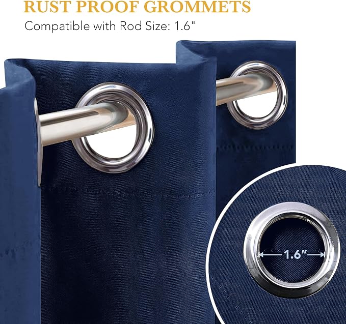 RYB HOME Blackout Thermal Insulated Curtains, Portable Curtain - Image 7
