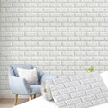 Hahafelt 1 Pcs 32 x 2.3 ft 3D Wall Panel, Faux Brick Wall Panel White Peel and by Hahafelt