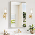 Keonjinn 24 x 36 Inch Brushed Nickel Bathroom Mirrors by Keonjinn