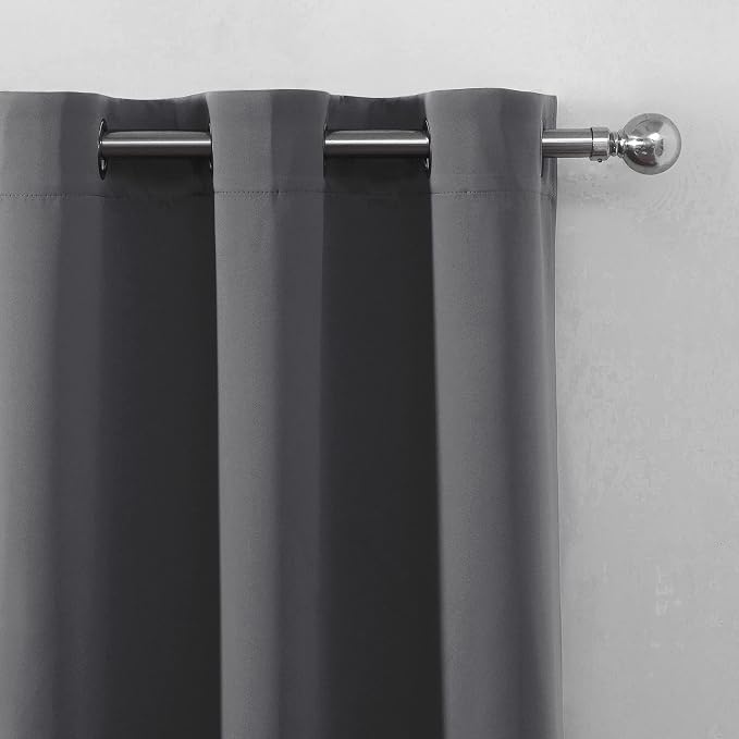 LEMOMO Grey Blackout Curtains 34 x 54 Inch Length/Set of 2 Curtain - Image 7