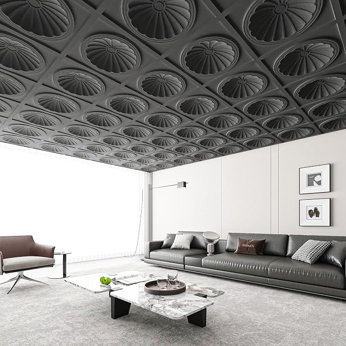 Art3dwallpanels Ceiling Tiles 12 Pack Drop Ceiling Tiles, 24 x 24 Inch High - Image 4