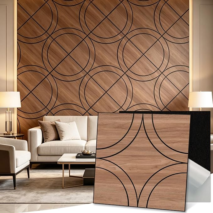 Mollywell Acoustic Wall Panels 23.6x23.6 Inch 8 Pack, Circle Pattern, Sound by Mollywell