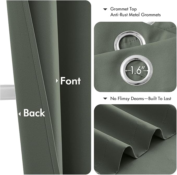 MIULEE Blackout Curtains for Bedroom Living Room 2 Panels, Thermal Insulated - Image 4