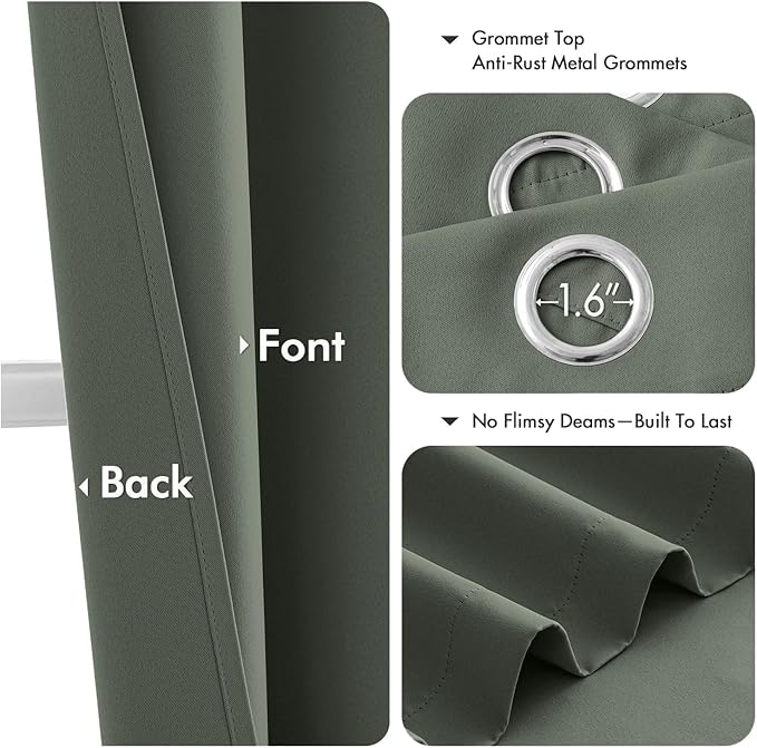MIULEE Blackout Curtains for Bedroom Living Room 2 Panels, Thermal Insulated - Image 4