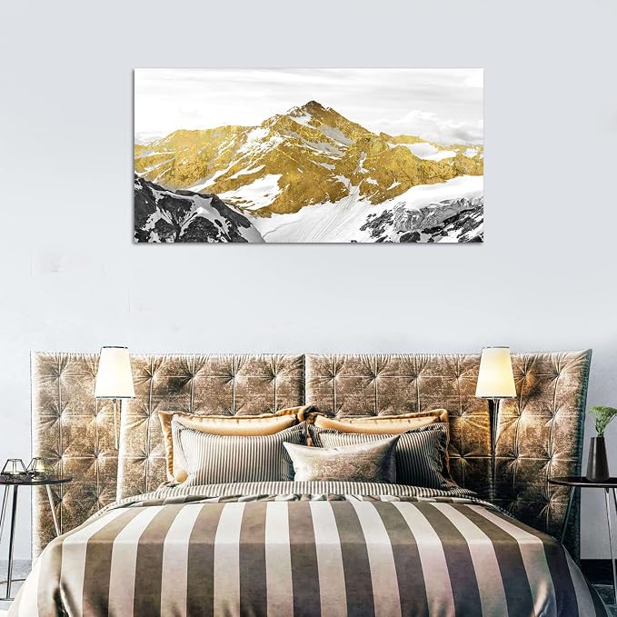 Golden Mountain Canvas Wall Art - Image 3