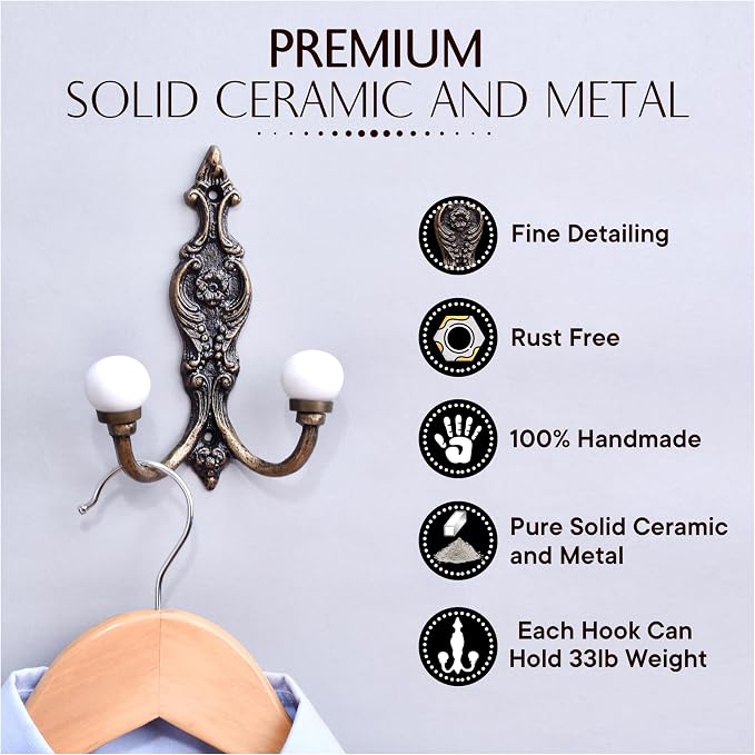 Indian Shelf Pack of 12 Heavy Duty Double Hooks - Image 3