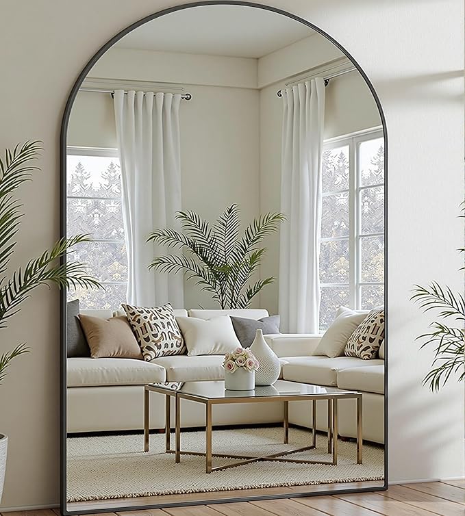 Prywot Full Length Mirror, Oversized 81"x41" Arched-Top Floor Mirror, Free by Prywot