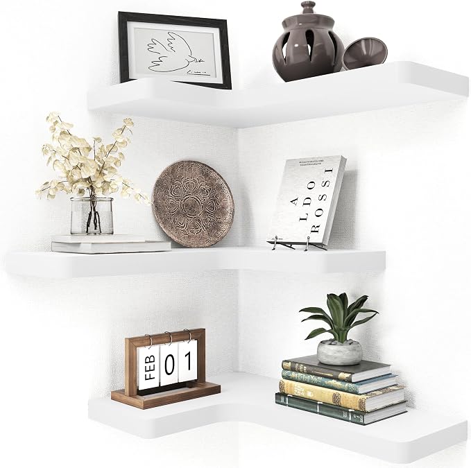 fuqing Corner Floating Shelves, Wall Shelf Set of 3, Shelves by Fuqing