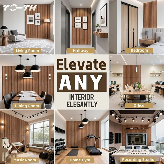 TO-TH Wood-Look Acoustic Panel, 4 Pack 47.2” x 23.6” Soundproof Wall Panels - Image 8