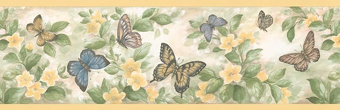 Brewster 137B38633 Kitchen Bath Bed Resource III Butterflies Wall Border by Unknown