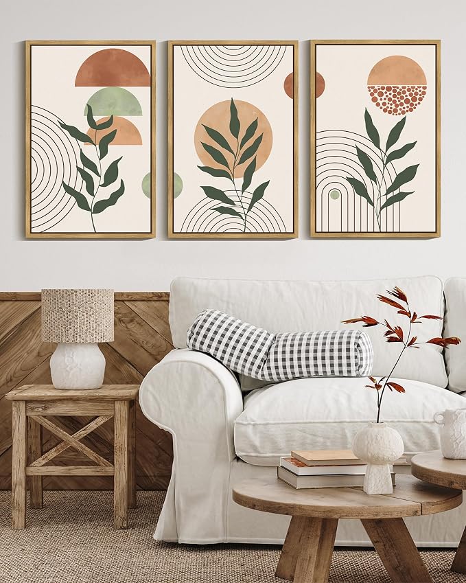PHOPAGO Boho Wall Art Sage Plant Botanical Bohemain Framed Wall Printing Large - Image 6