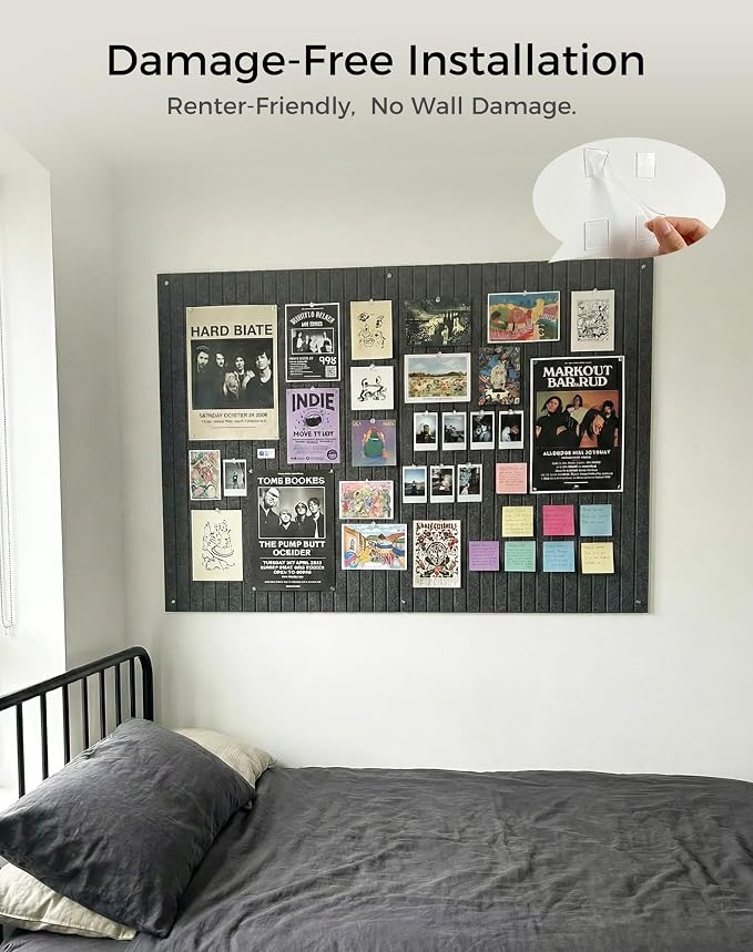 Aothia 12-Pack Felt Bulletin Board Tiles 48"x36", Modular Pin Board - Image 7