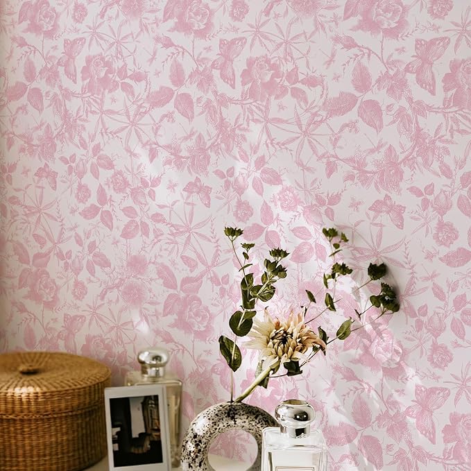 JiffDiff Floral Vintage Wallpaper Peel and Stick - Image 4