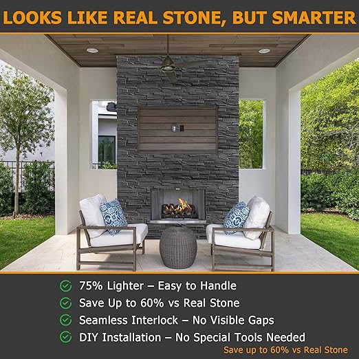ROOMTEC 6-Packs Faux Stone Wall Covering Panels - Image 4