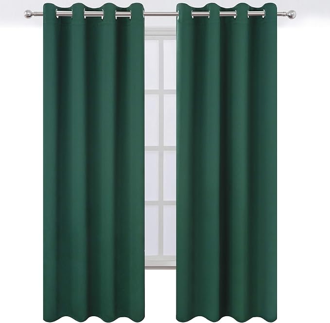 LEMOMO Dark Green Blackout Curtains/52 x 84 Inch Long/Set of 2 Curtain - Image 3