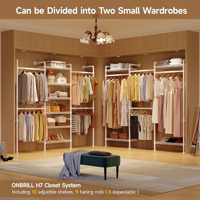 ONBRILL L7 Wall Mounted Industrial Pipe Clothing Rack – Heavy Duty Modular - Image 6